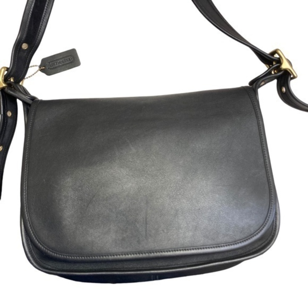 Coach 9951 vintage black leather Patricia’s legacy flap messenger bag turkey
